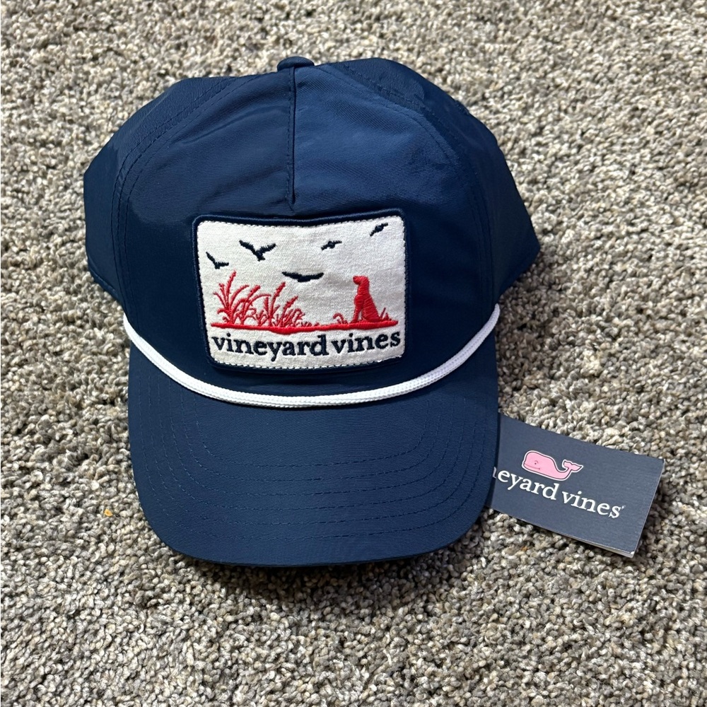 Vineyard Vines‎ Hat Trucker Hat Men’s Lightweight Blue w/ patch dog birds NWT
